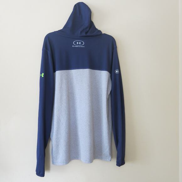 NFL COMBINE AUTHENTIC Seattle Seahawks Hoodie Youth XL 1/4 Zip Blue Football - Picture 5 of 7